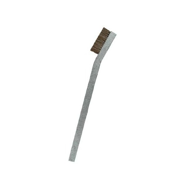3x7 Row 0.008" Brass 0.018" Nylon Bristle Plastic Handle